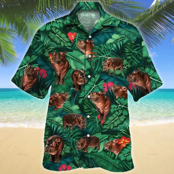 Gift For Hippo Lovers Hawaiian Shirt Jezsport.com