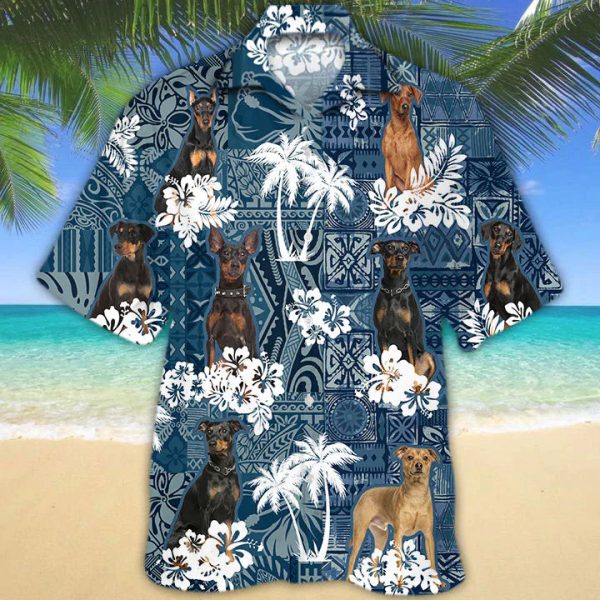 German Pinscher Flower Pattern Hawaiian Shirt Jezsport.com