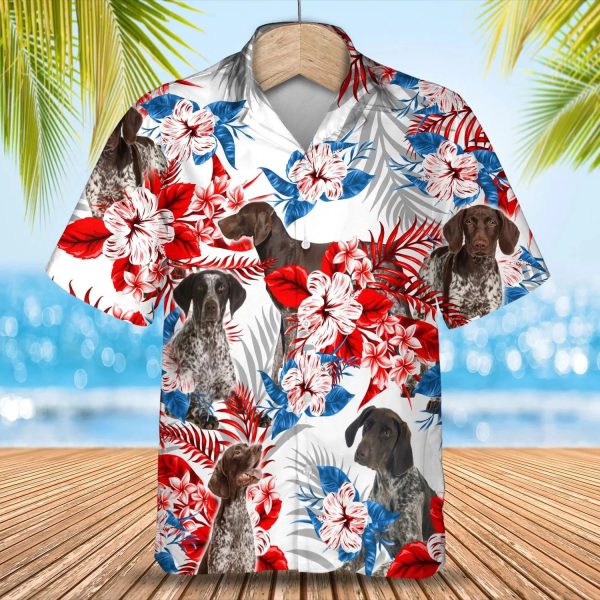 German Shorthaired Pointer American Flag Hawaiian Shirt For Summer Jezsport.com