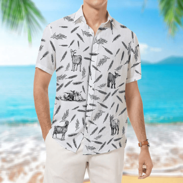 Goat Pattern Hawaiian Shirts For Men Women Jezsport.com