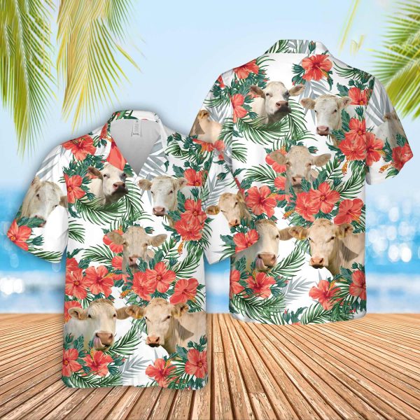 Unique Charolais No Horn Hawaiian Flowers Hawaiian Shirt Jezsport.com