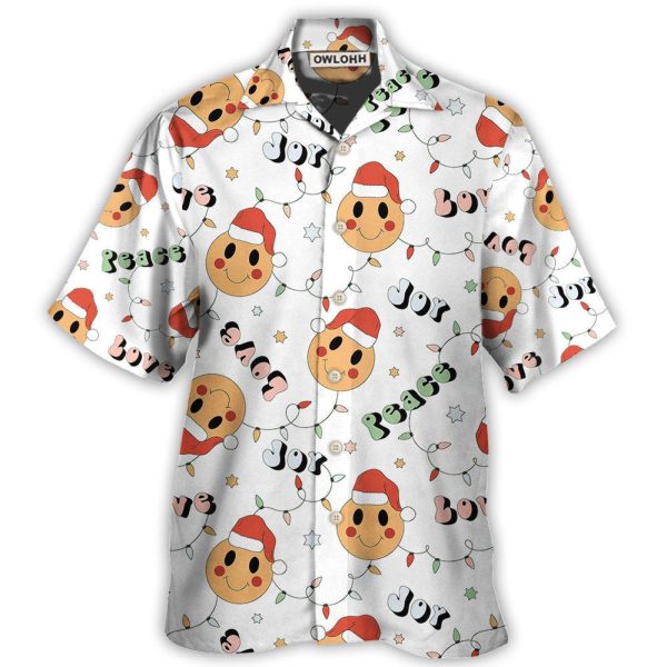 Christmas Hippie Groovy Santa Claus Smile Face - Hawaiian Shirt Jezsport.com