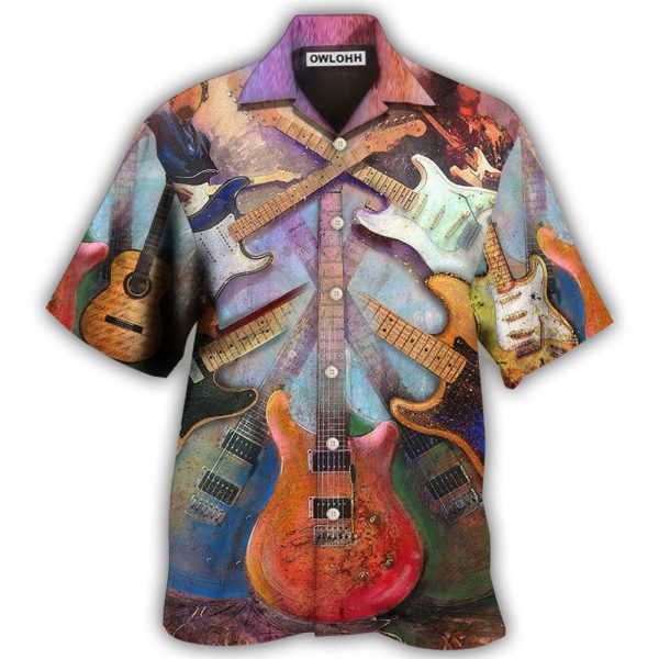 Guitar Abstract Colorful Lover Guitar Art Style - Hawaiian Shirt Jezsport.com