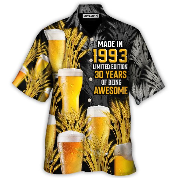 Beer Happy Drinking Beer Made In 1993 - Hawaiian Shirt Jezsport.com