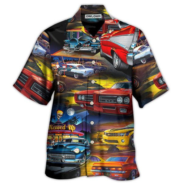 Muscle Car Family Art - Hawaiian Shirt Jezsport.com