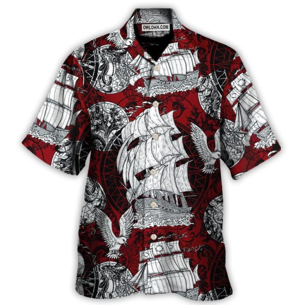 Sailing Ship Old Vintage Anchor Sea Life - Hawaiian Shirt Jezsport.com