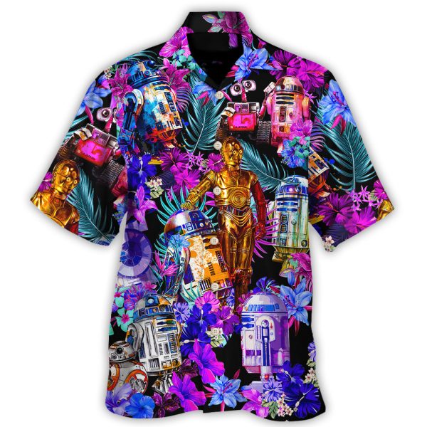 Special Starwars R2-D2 With Friends Synthwave - Hawaiian Shirt Jezsport.com