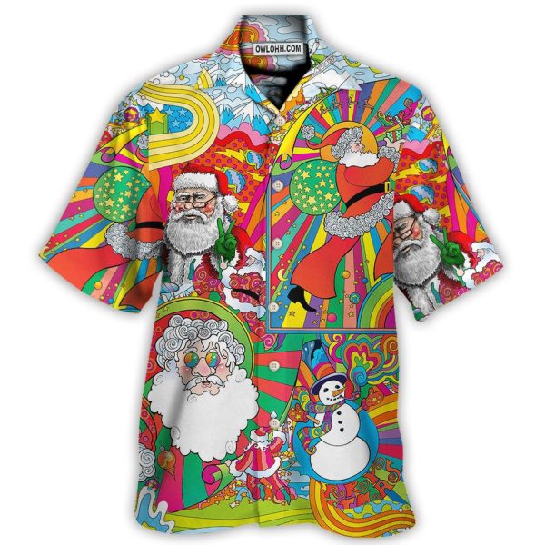 Hippie Santa Merry Xmas - Hawaiian Shirt Jezsport.com