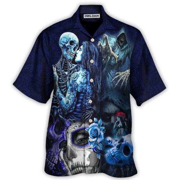 Skull Death Love In Heart - Hawaiian Shirt Jezsport.com