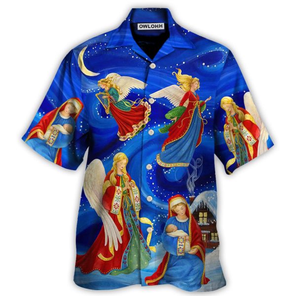 Christmas The Blessed Mother Love Christmas Light Art Style - Hawaiian Shirt Jezsport.com