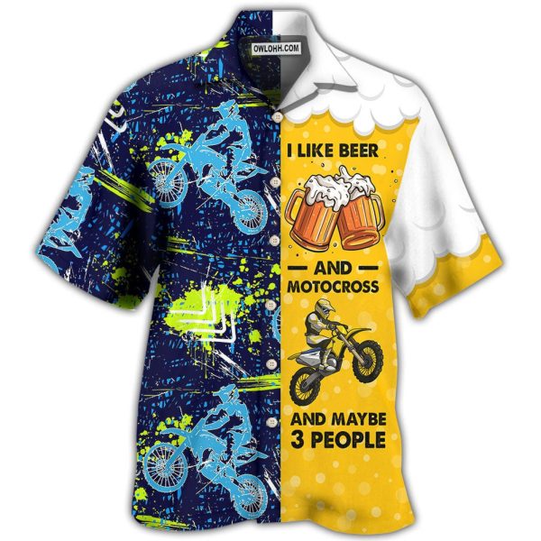 Beer I Like Beer And Motocross - Hawaiian Shirt Jezsport.com