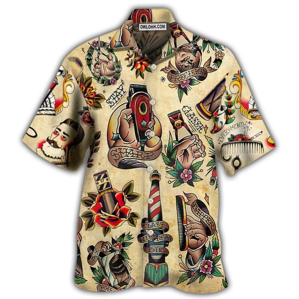 Barber Born Sharp Stay Sharp - Hawaiian Shirt Jezsport.com