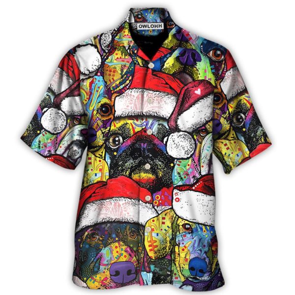 Christmas Dog Colorful Draw With Love - Hawaiian Shirt Jezsport.com