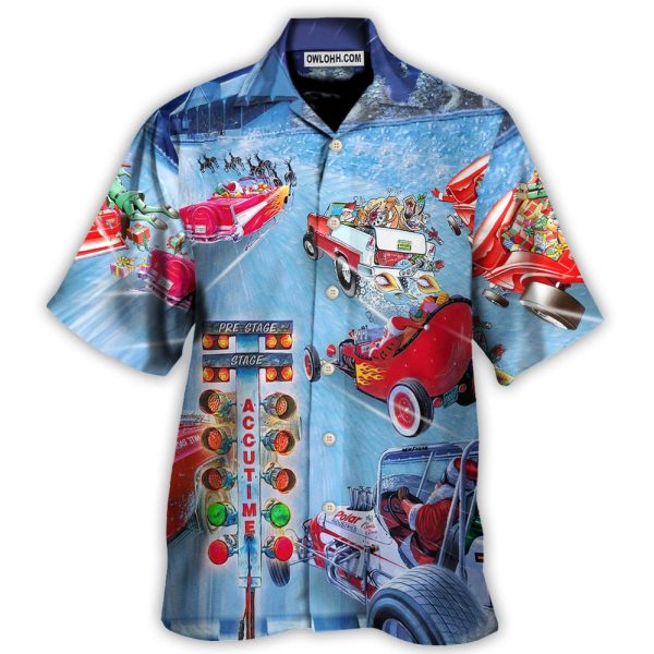 Christmas Santa Claus Start Drag Racing Light - Hawaiian Shirt Jezsport.com