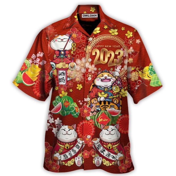 Tet Holiday Cat Happy New Year 2023 - Hawaiian Shirt Jezsport.com