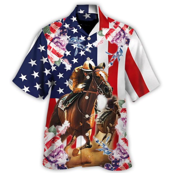 America Horse Racing Rose - Hawaiian Shirt Jezsport.com