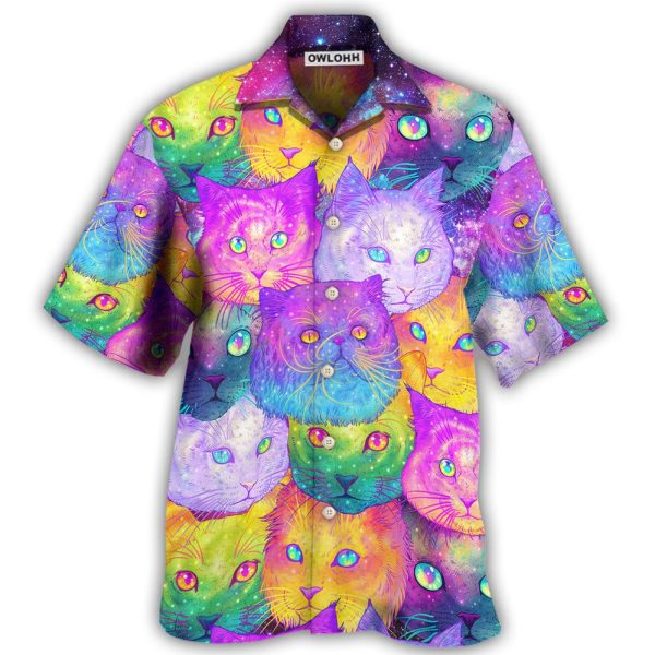 Cat Galaxy Colorful Cool Style - Hawaiian Shirt Jezsport.com