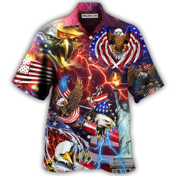 America Independence Day Eagle Lighting - Hawaiian Shirt Jezsport.com