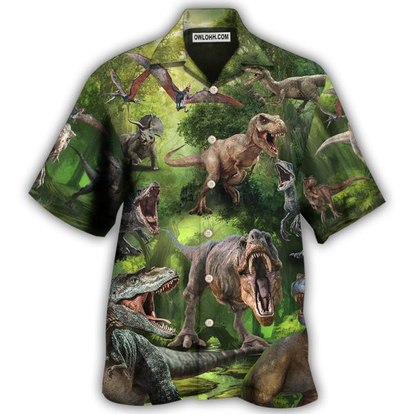 Jurassic Park Dinosaur Cool In The Forest Style - Hawaiian Shirt Jezsport.com