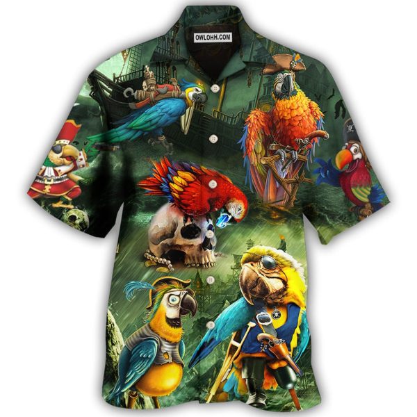 Parrot Funny Parrot Pirates In The Ocean - Hawaiian Shirt Jezsport.com