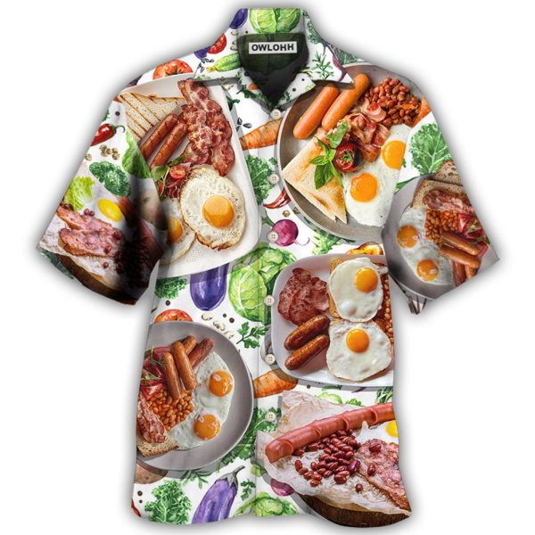 Food Breakfast Sausage Art Style - Hawaiian Shirt Jezsport.com