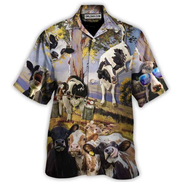 Cow Dancing In The Australian Landscape Funny Art Style - Hawaiian Shirt Jezsport.com