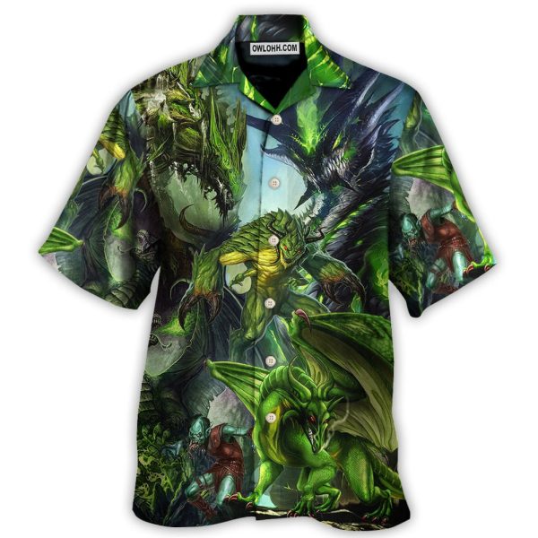 Dragon Green Skull Lover Art Style - Hawaiian Shirt Jezsport.com