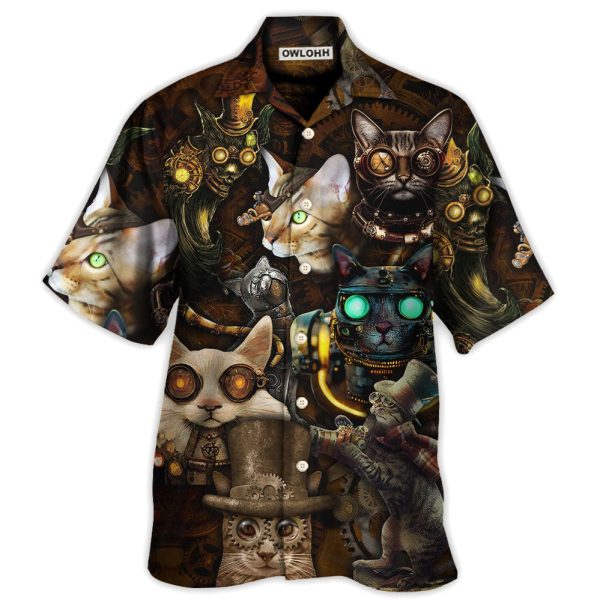 Cat Steampunk Art Steal Heart - Hawaiian Shirt Jezsport.com