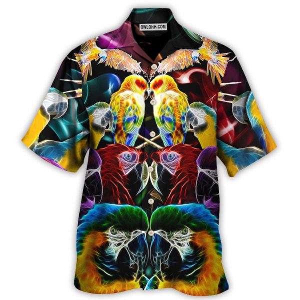 Parrot Wild Animal Neon Colorful - Hawaiian Shirt Jezsport.com