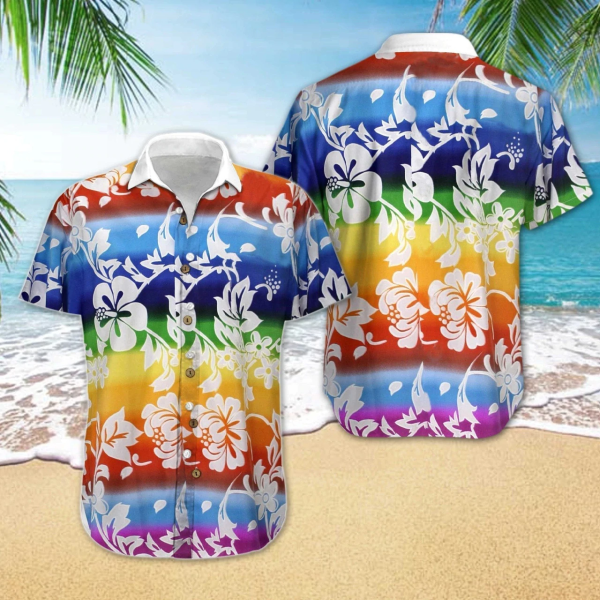 LGBT Flower Pride Love Is Love Rainbow Hawaiian Shirt For Men And Women Jezsport.com