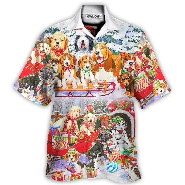 Dog Snowman Christmas Tree Merry Xmas - Hawaiian Shirt Jezsport.com