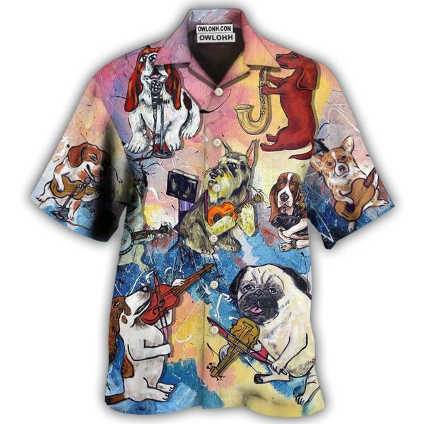 Dog Lover Funny Music Art Style - Hawaiian Shirt Jezsport.com