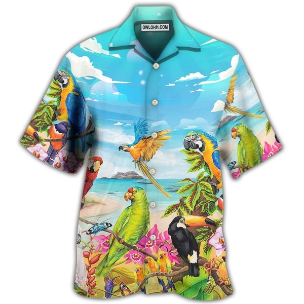 Parrot Beach And Sky Art - Hawaiian Shirt Jezsport.com