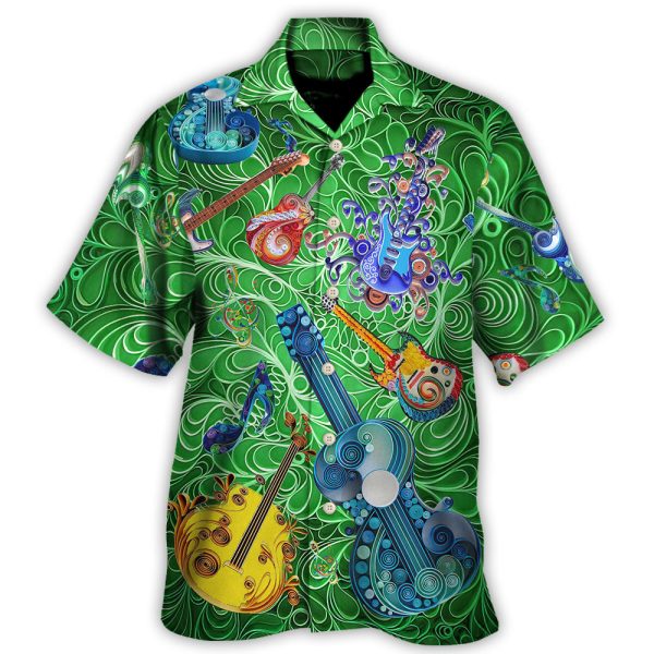 Guitar Love Green - Hawaiian Shirt Jezsport.com