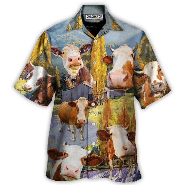 Cow Funny In The Australian Landscape Lover Cattle Art Style - Hawaiian Shirt Jezsport.com