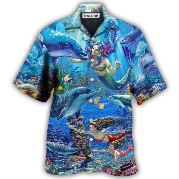 Dolphin Mermaid Lover Blue Sea Style - Hawaiian Shirt Jezsport.com