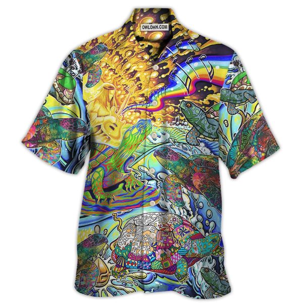 Hippie Turtle Colorful Art Peace - Hawaiian Shirt Jezsport.com