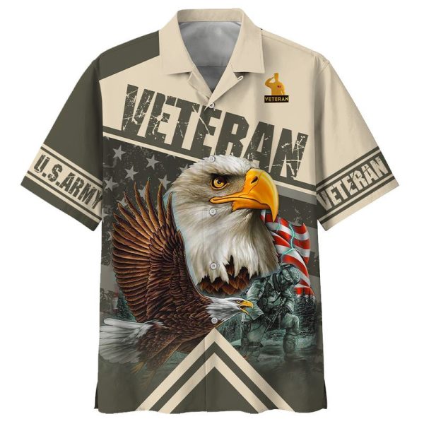 Eagle U.S Army Veteran Hawaiian Shirt Jezsport.com