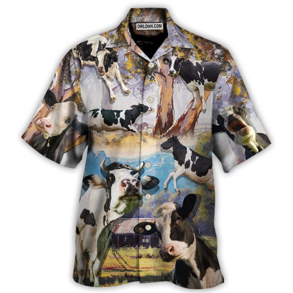 Cow Funny Dancing In The Australian Landscape Lover Cattle Art Style - Hawaiian Shirt Jezsport.com