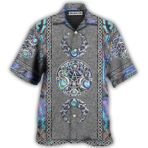 Wicca Mystery Spirit Triple Moon Witch - Hawaiian Shirt Jezsport.com