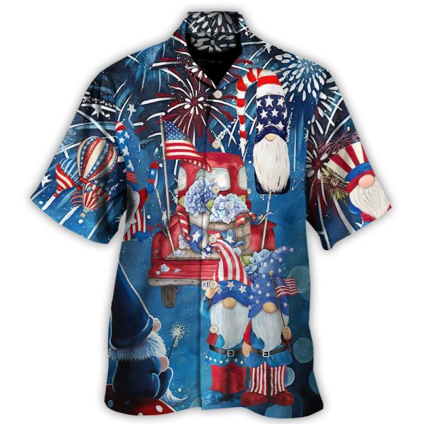 Independence Day Cute Three Trio Gnome 4th Of July - Hawaiian Shirt Jezsport.com