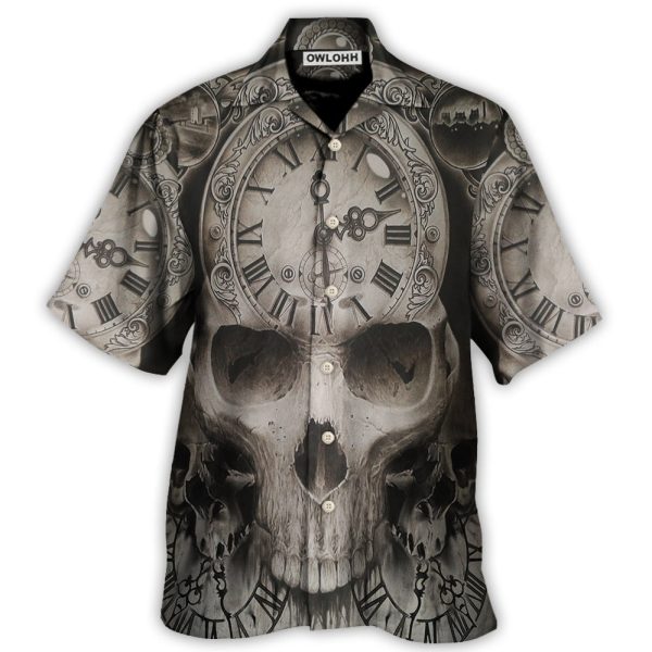 Skull This Time Is Ending - Hawaiian Shirt Jezsport.com