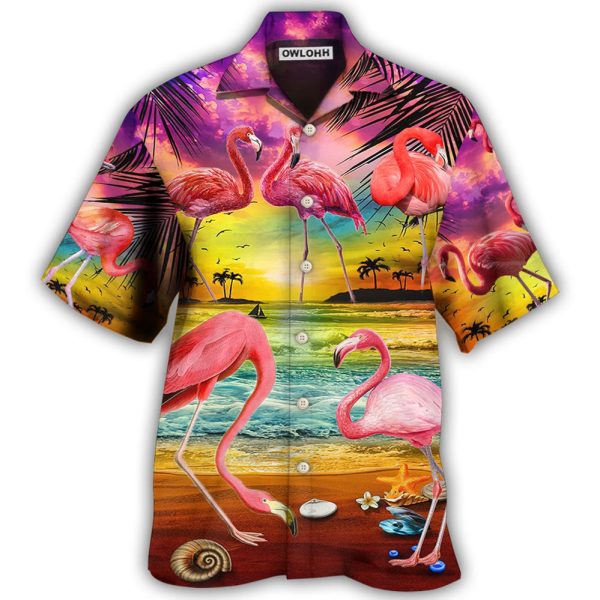 Flamingo In The Paradise Summer Cool Style - Hawaiian Shirt Jezsport.com