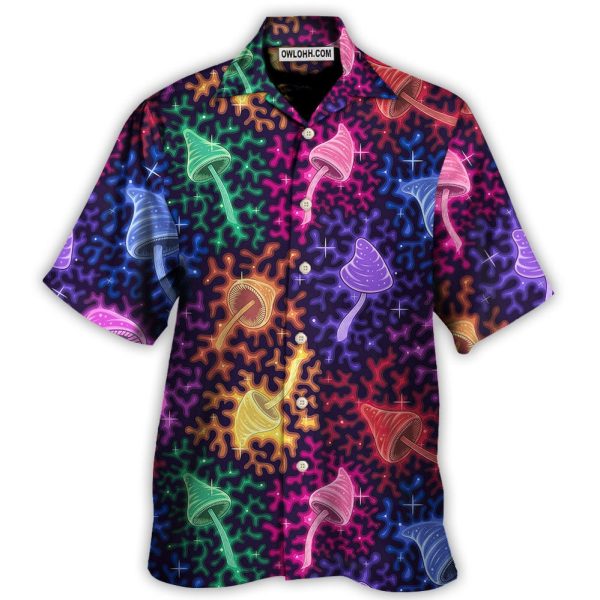 Mushroom Galaxy Rainbow Colorful Bright - Hawaiian Shirt Jezsport.com