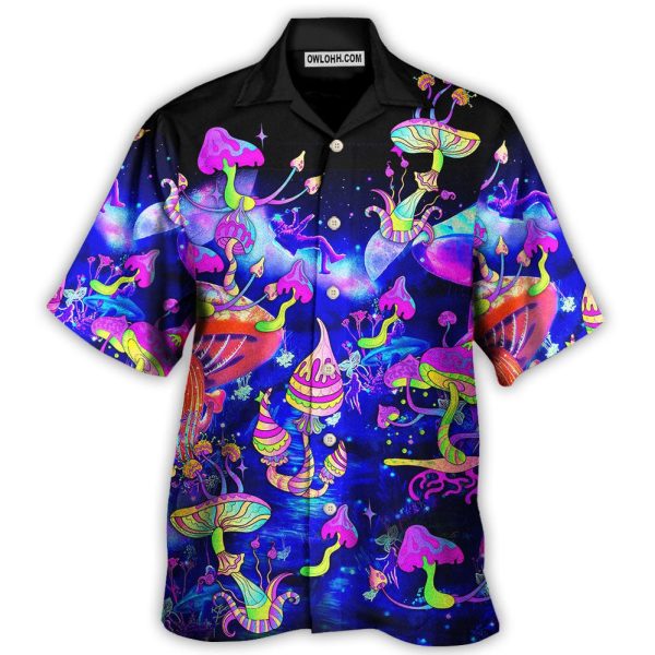 Hippie Mushroom Galaxy Neon Colorful Art - Hawaiian Shirt Jezsport.com