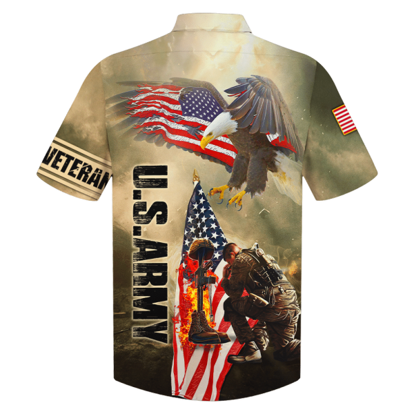 Us Amry Soldier, Gun And Eagle Hawaiian Shirt Jezsport.com