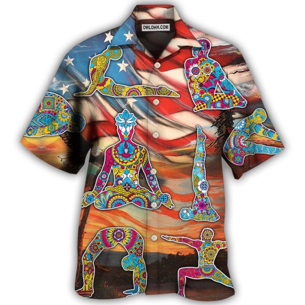 Yoga Independence Day Yoga Pose - Hawaiian Shirt Jezsport.com