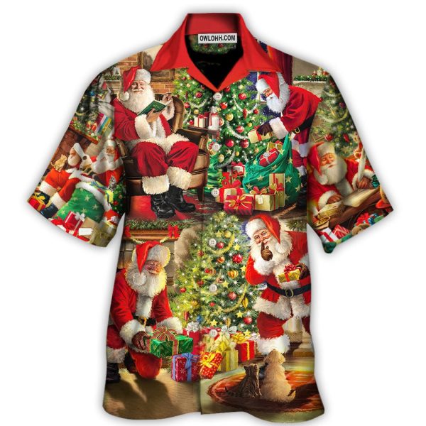 Christmas Santa Claus Story Gift For Xmas Painting Style - Hawaiian Shirt Jezsport.com