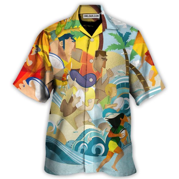 Rugby Beach Sports Beach Rugby Family Fight - Hawaiian Shirt Jezsport.com