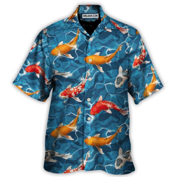 Koi Fish Swim Artificial Ponds - Hawaiian Shirt Jezsport.com